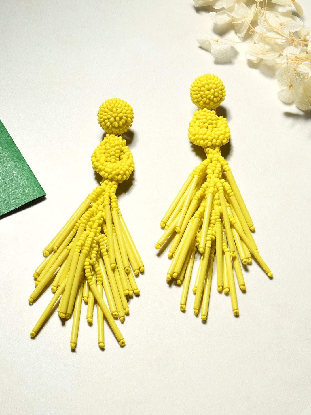 

Accessorize Statement Beaded Tassel Earrings, Gold