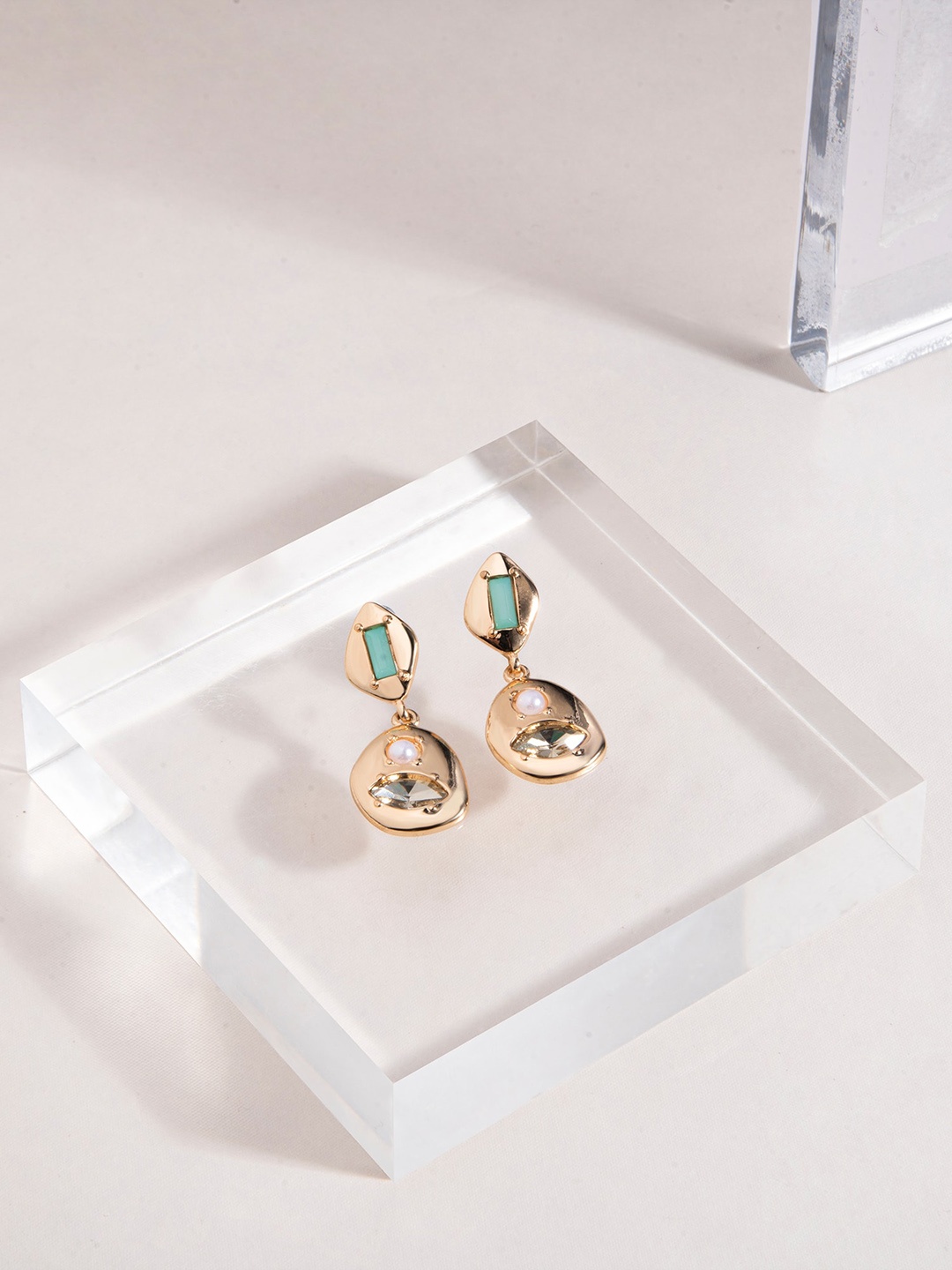

Accessorize Crystals Studded Drop Earrings, Gold