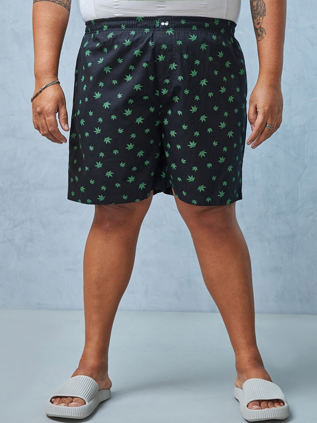 

Bewakoof Plus Men All Over Printed Boxer 581644, Black