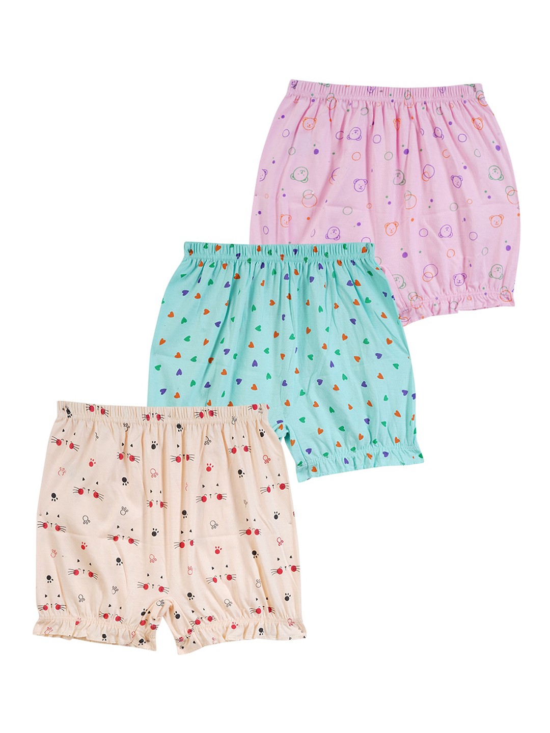 

YELLOWDELIGHT Pack Of 3 Conversational Printed Cotton Boy Shorts Briefs, Pink