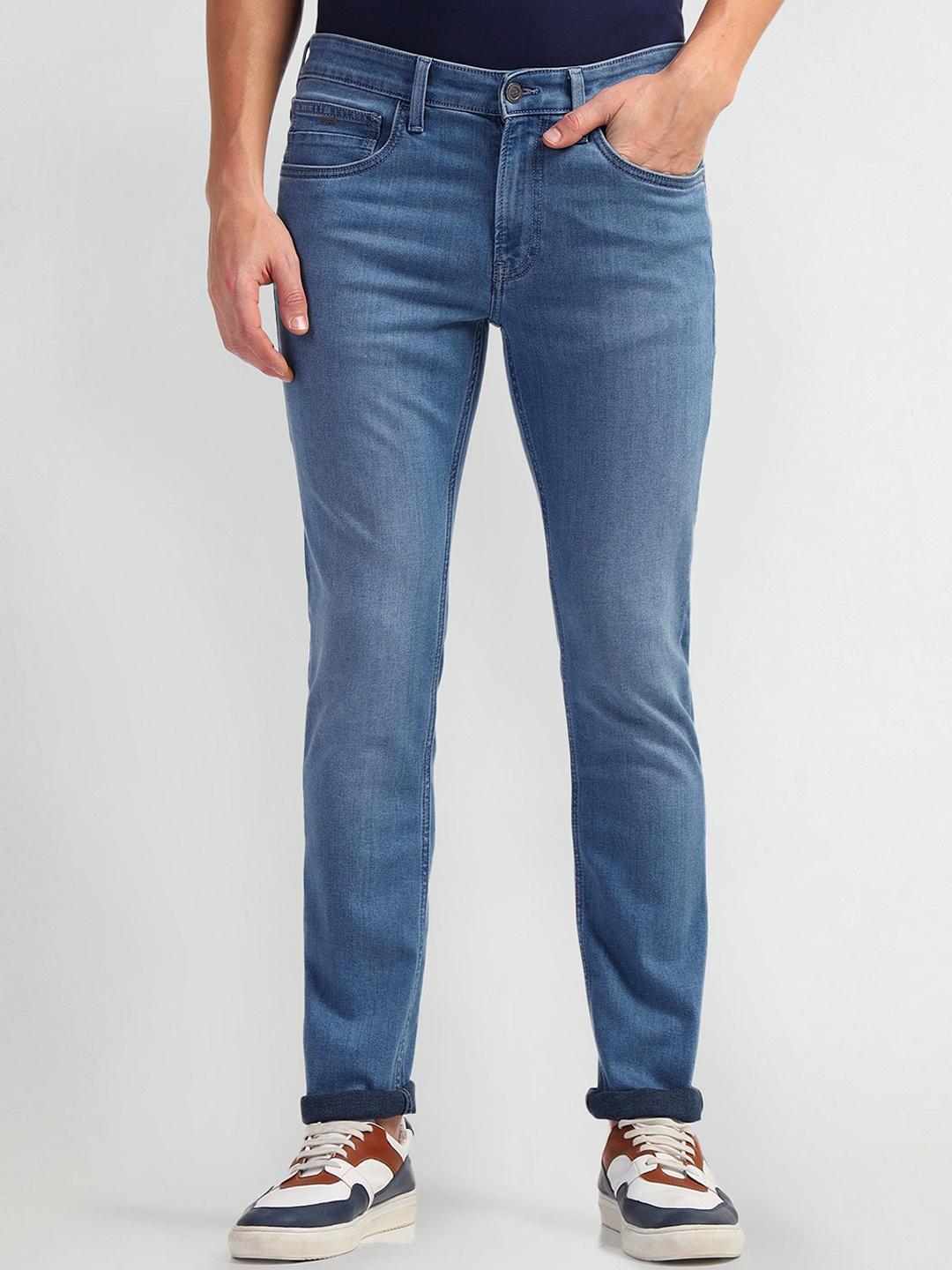

Arrow Sport Men Mid-Rise Jameson Slim Fit Heavy Fade Stretchable Jeans, Blue