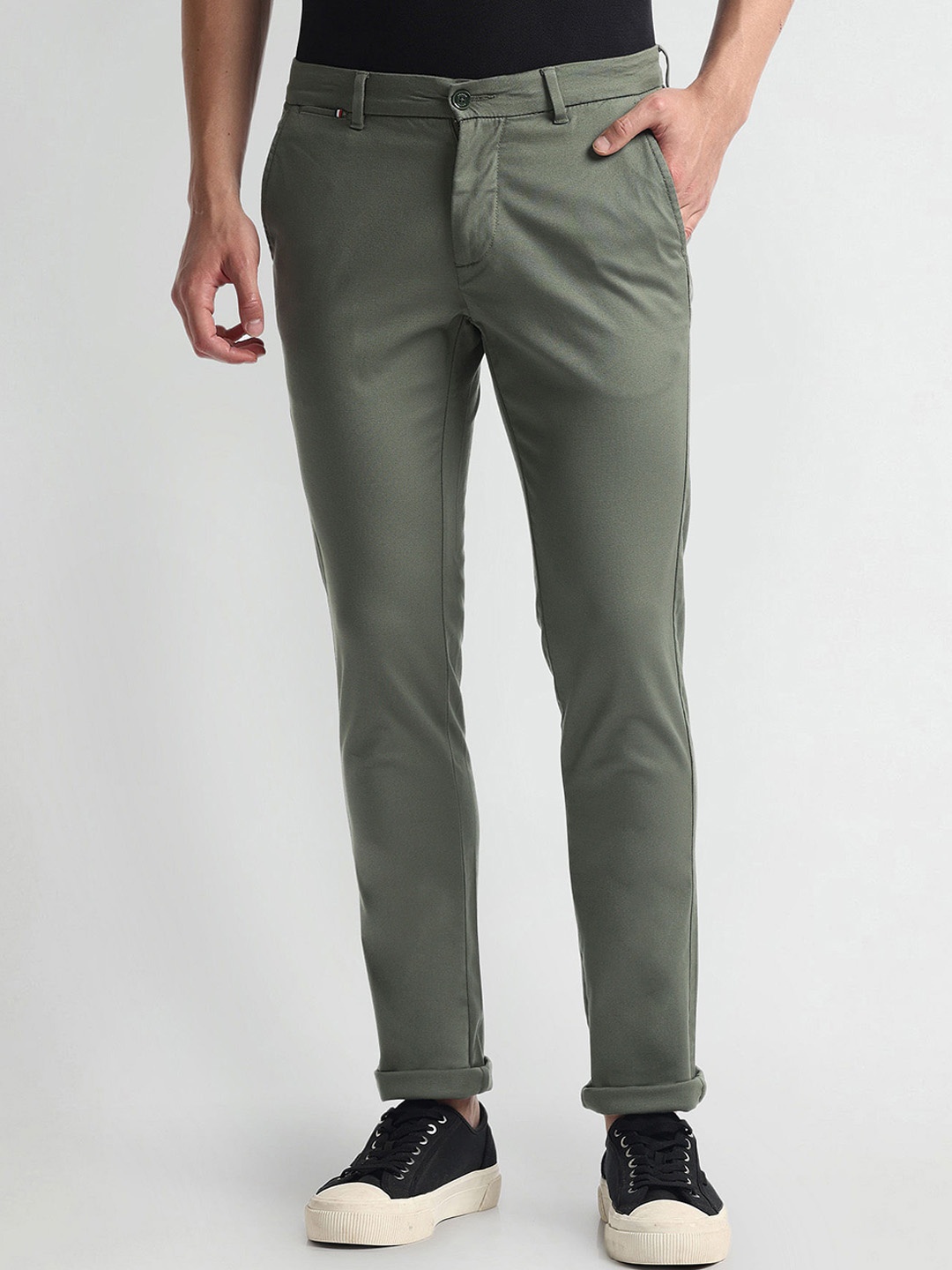 

Arrow Sport Autopress Men Slim Fit Mid-Rise Trouser, Olive