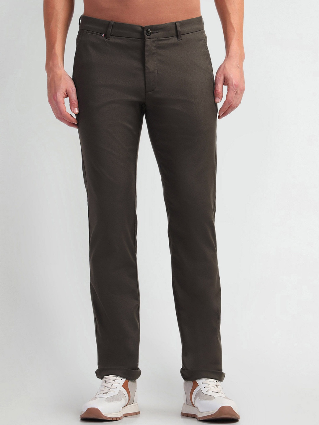 

Arrow Sport Autopress Men Slim Fit Mid-Rise Trouser, Brown