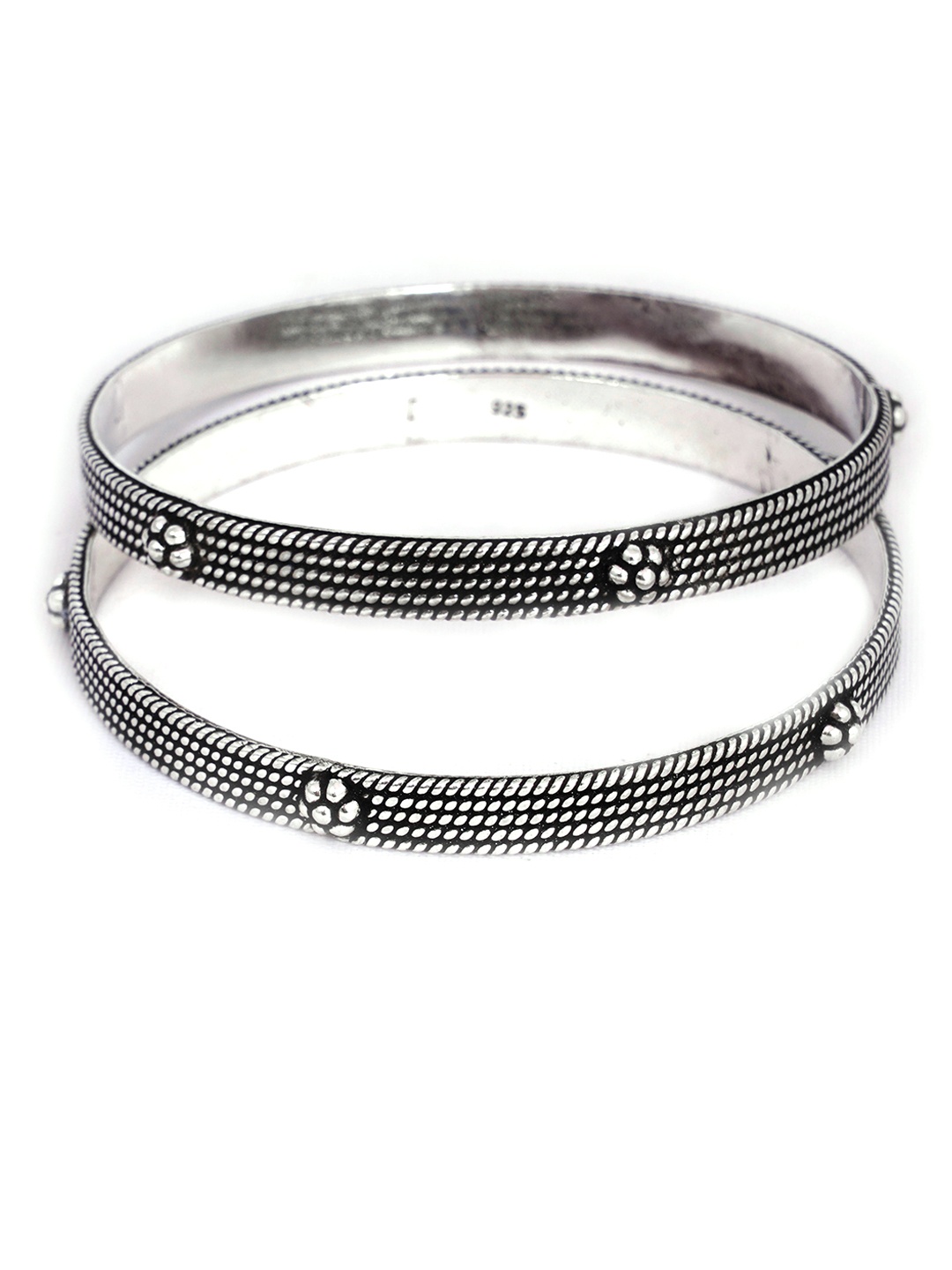 

Shyle 925 Sterling Silver Dulari Daana Work Flower Bangles