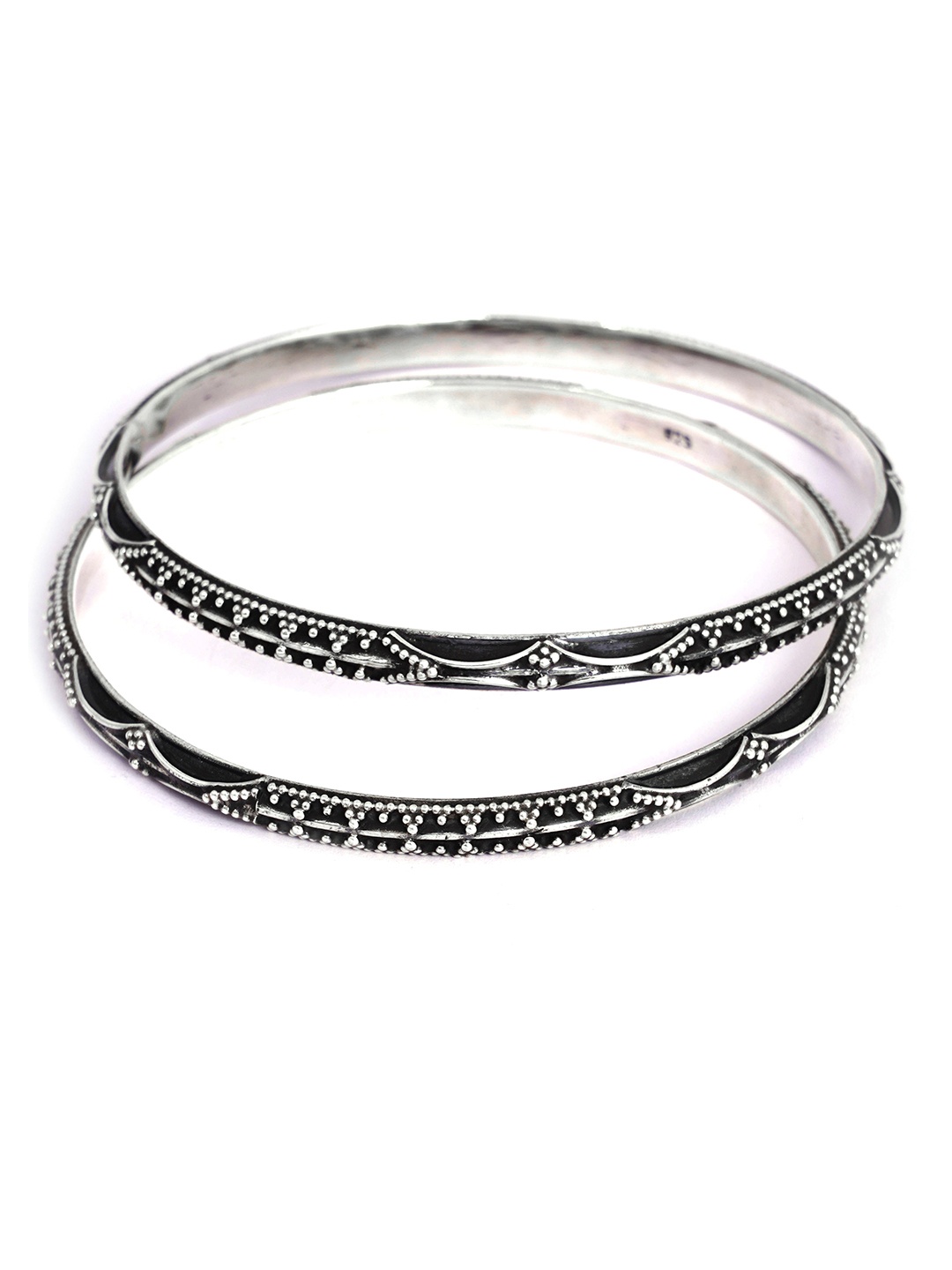 

Shyle 92.5 Sterling Silver Oxidised Bangles