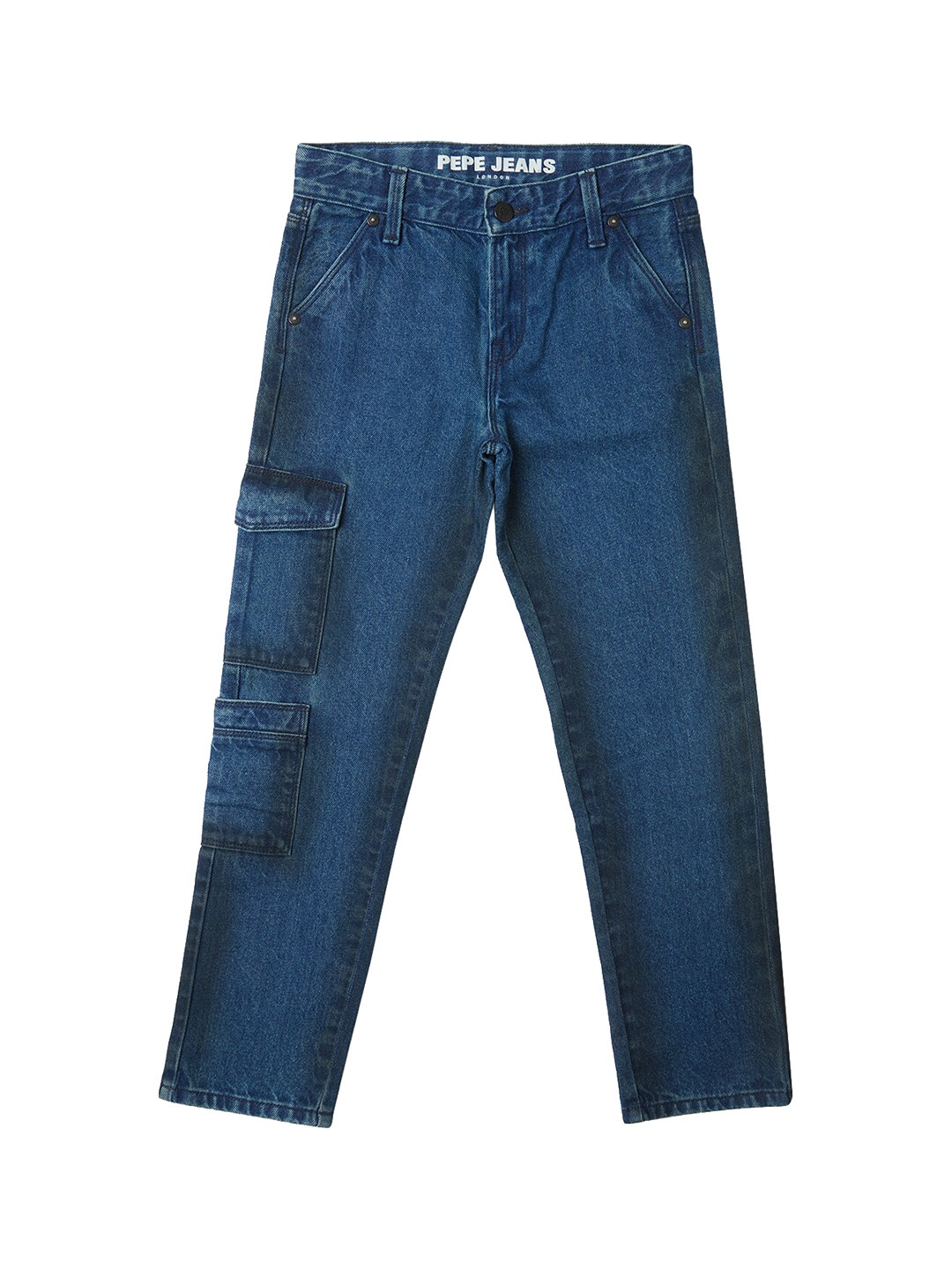 

Pepe Jeans Boys Relaxed Fit Mid Rise Denim Cargo, Blue