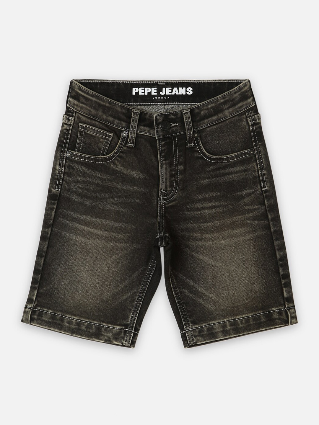 

Pepe Jeans Boys Washed Slim Fit Denim Shorts, Grey