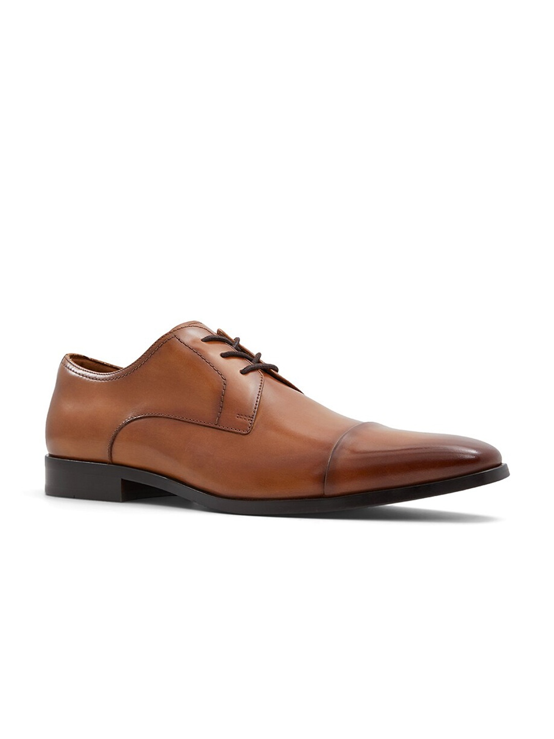 

ALDO Men Round Toe Leather Formal Derbys, Tan