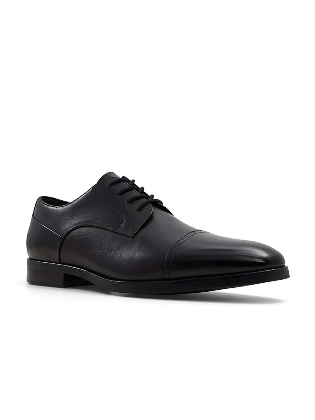 

ALDO Men Round Toe Leather Formal Derbys, Black