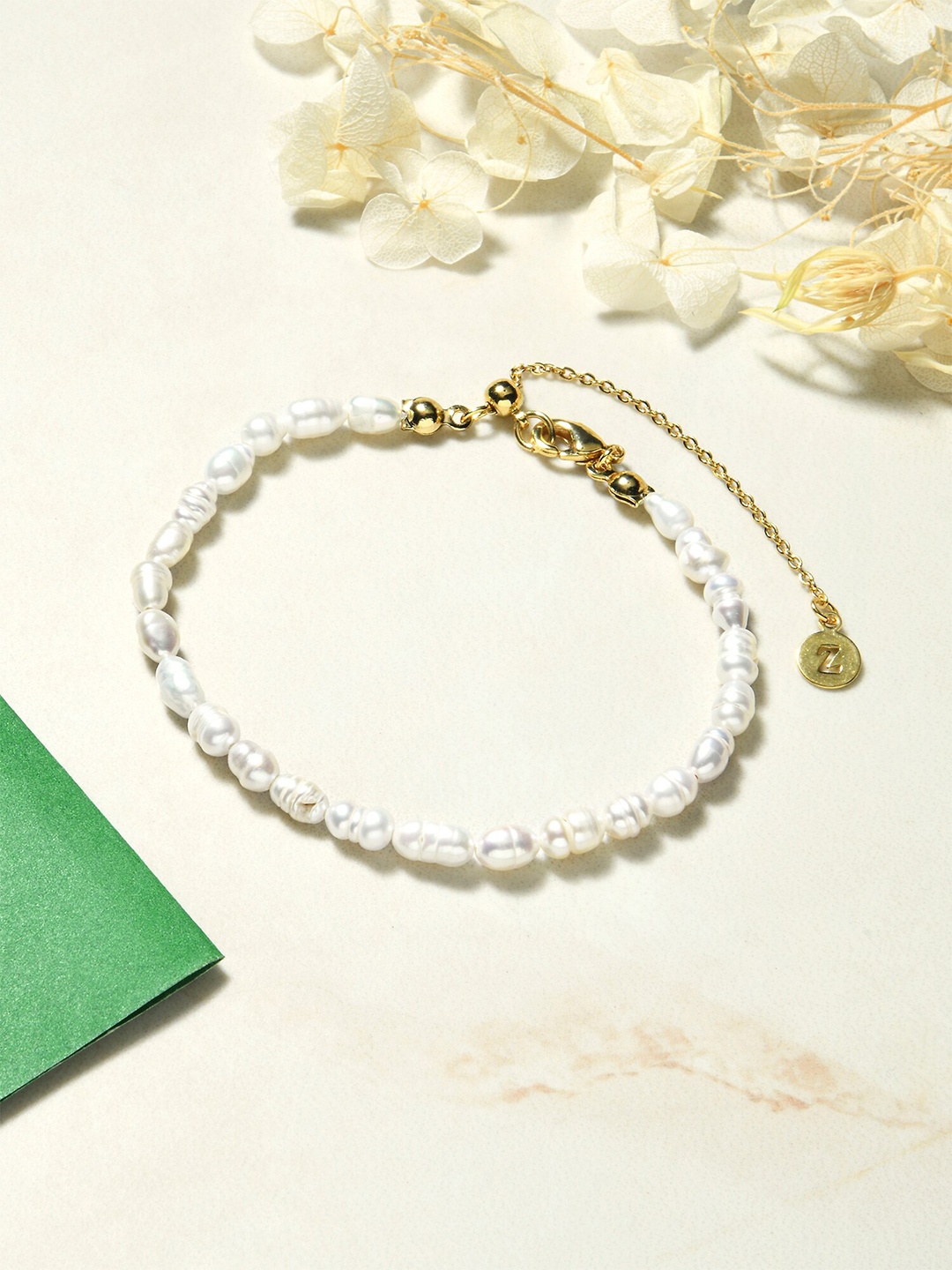 

Accessorize London 14K Gold Plated Z Seed Pearl Bracelet