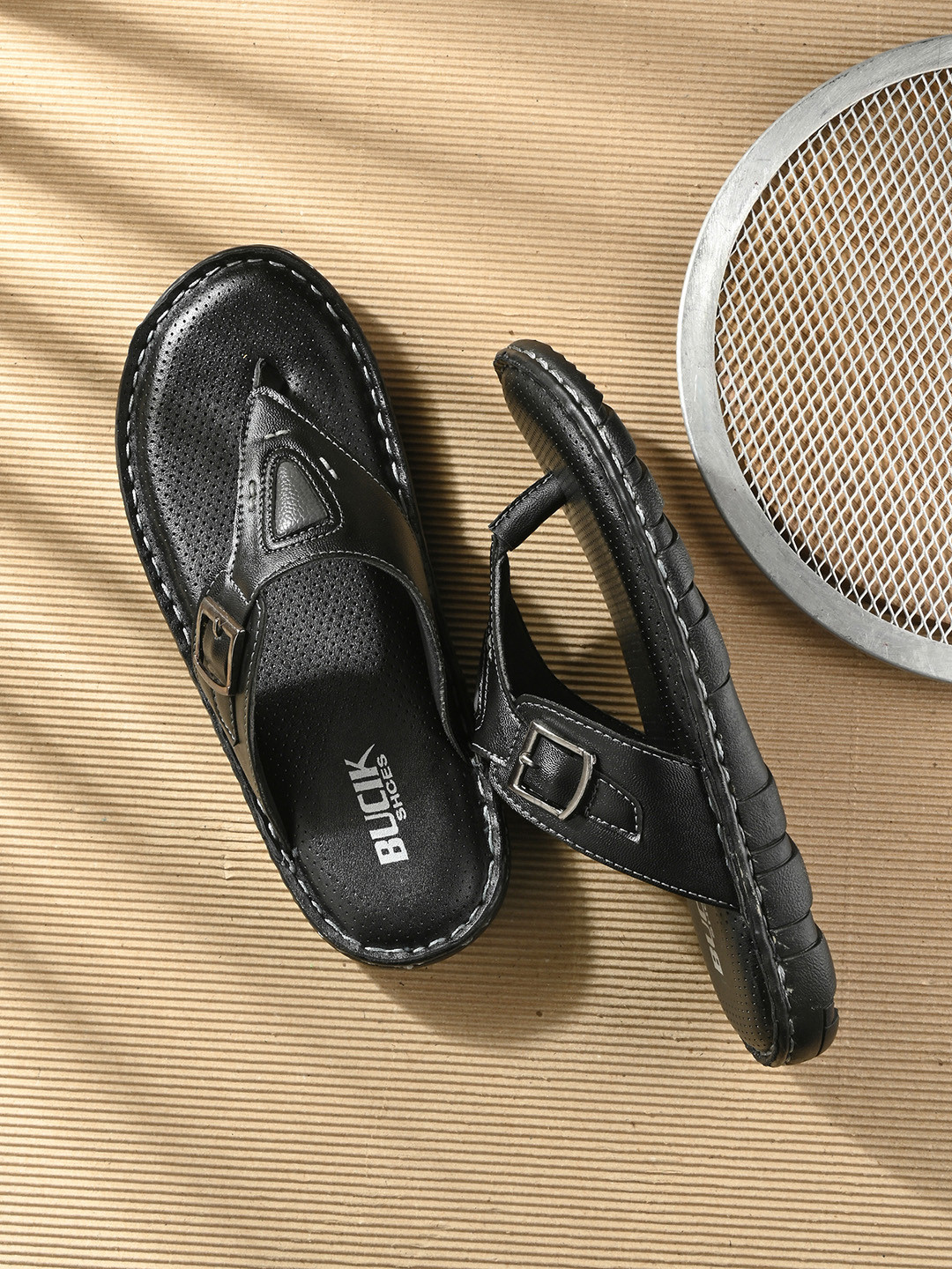 

BUCIK Men Comfort Sandals, Black