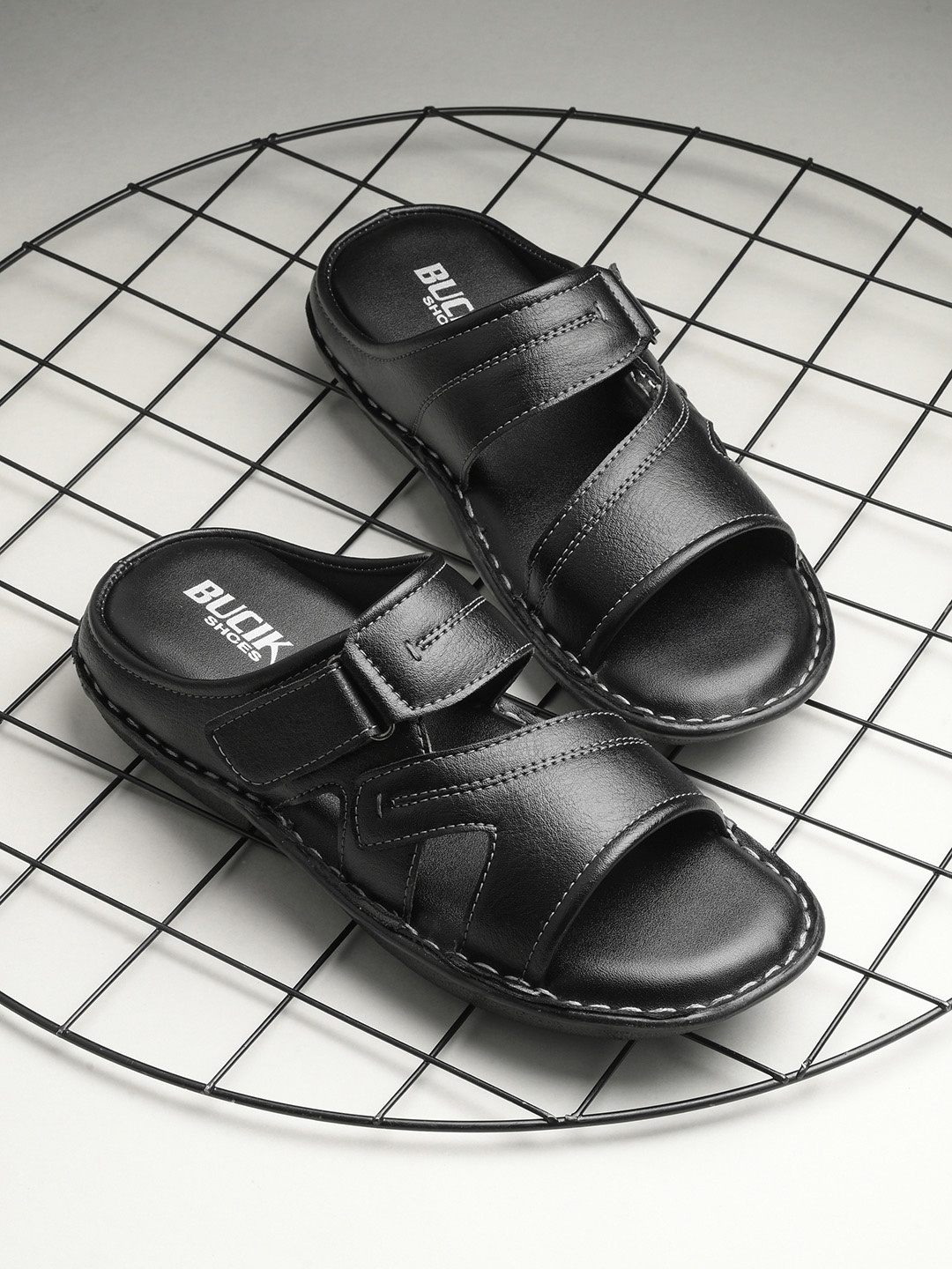 

BUCIK Men Comfort Sandals, Black