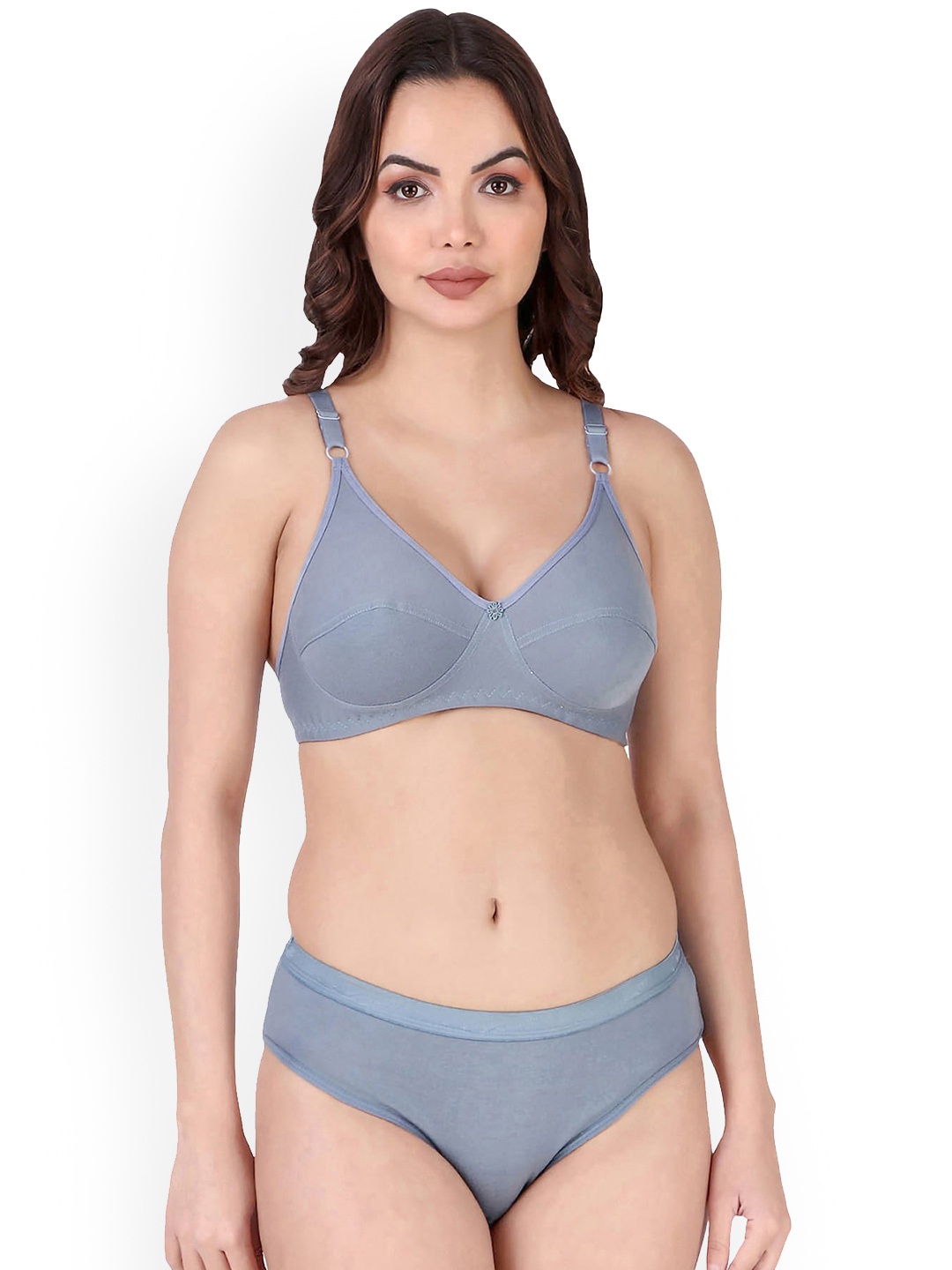 

In-Curve Non Padded Cotton Lingerie Set, Blue