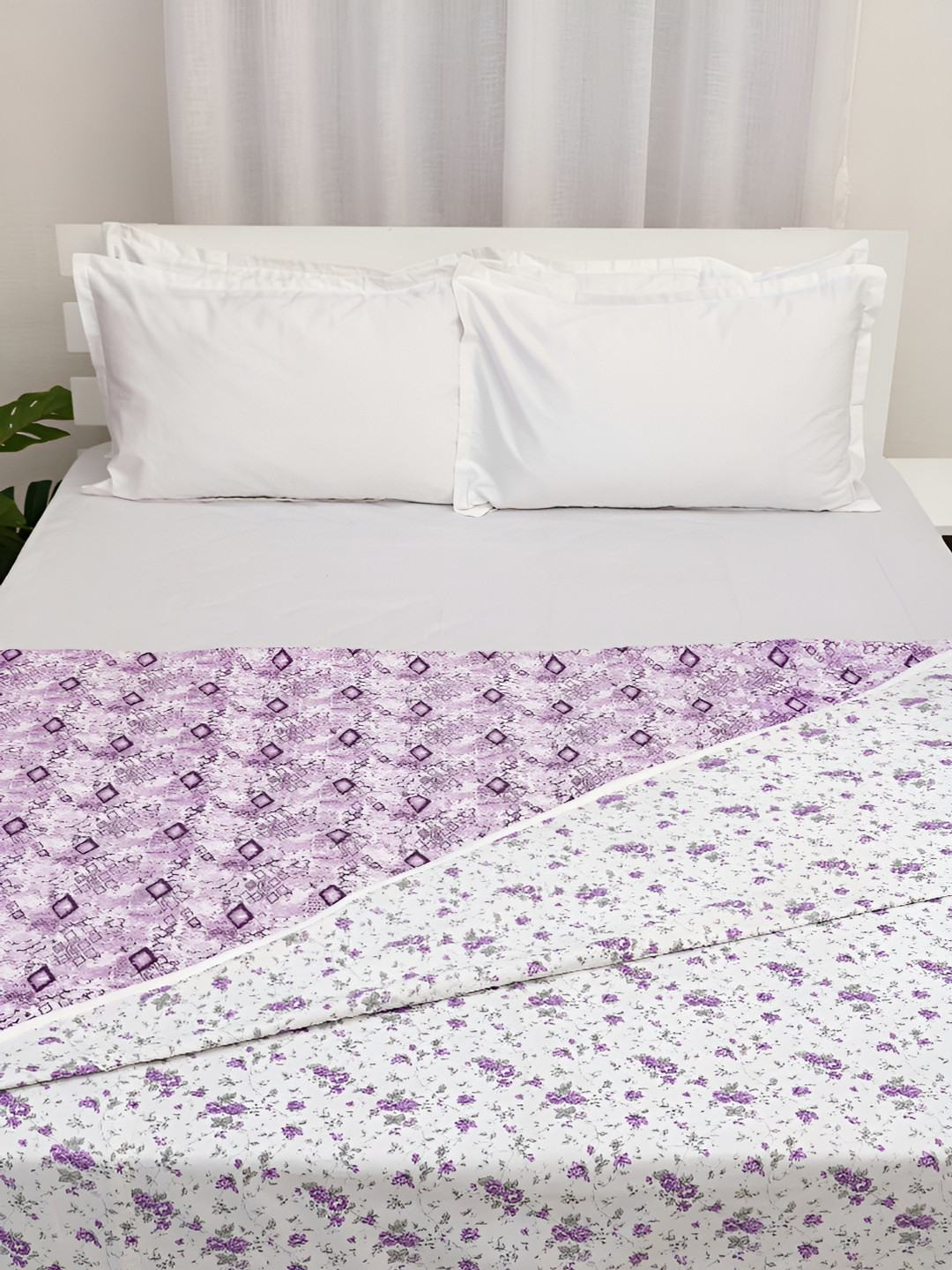 

Ariana Lavender & White Floral 120 GSM Double Bed Dohar