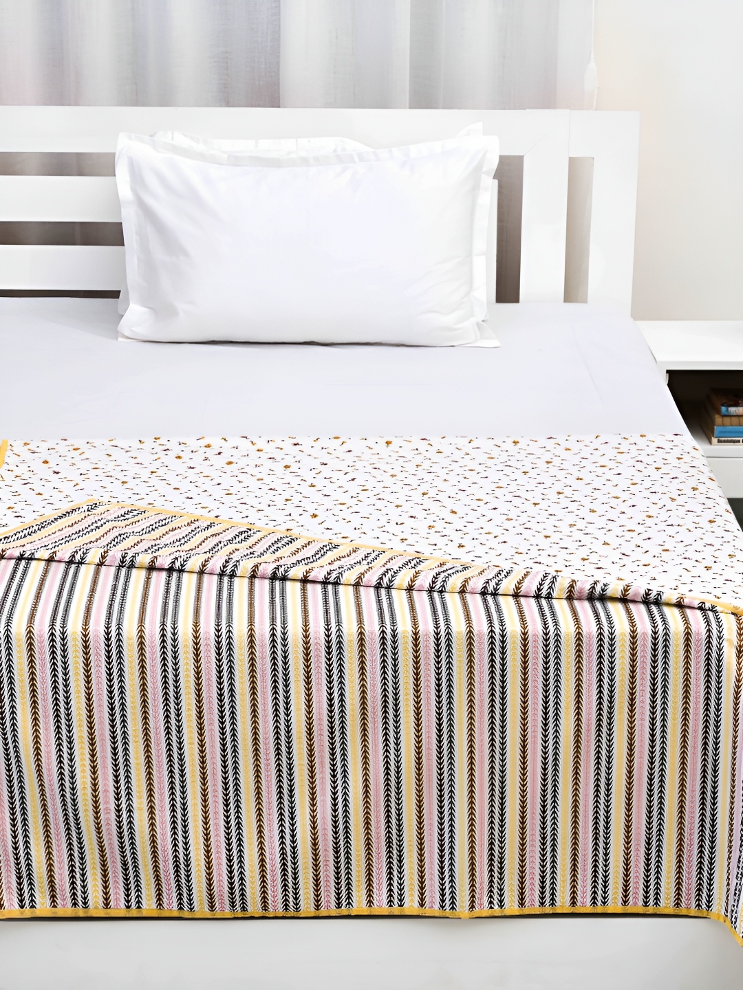 

Ariana Yellow & White Floral 120 GSM Single Bed Dohar