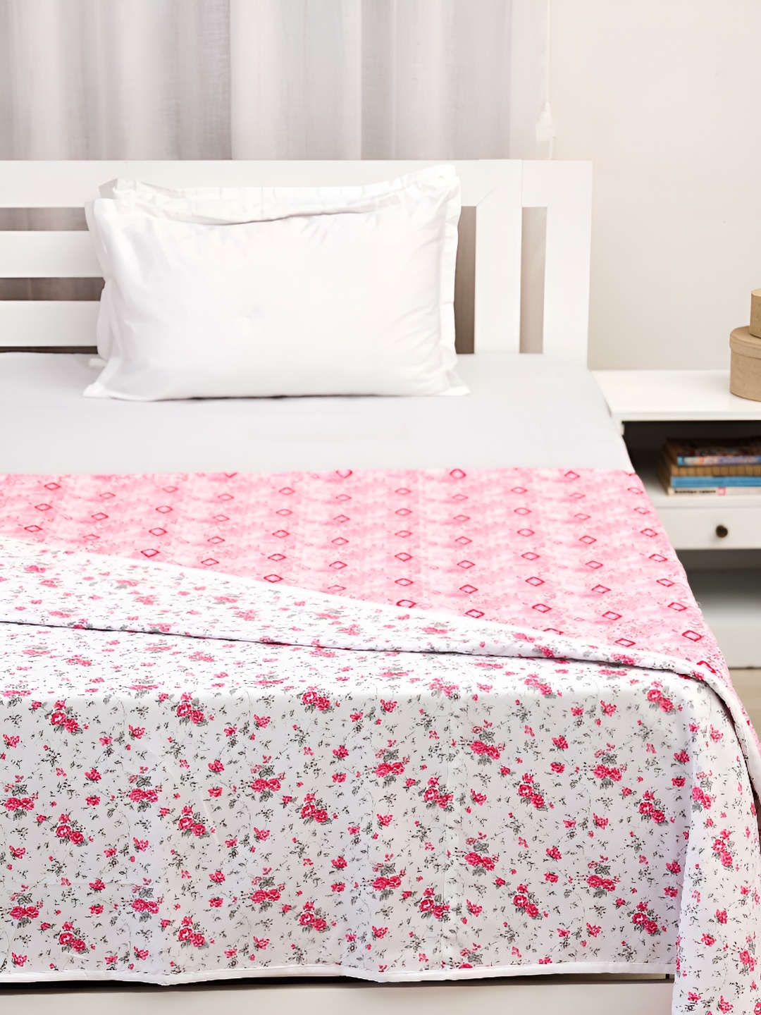 

Ariana Pink & White Floral 120 GSM Single Bed Dohar