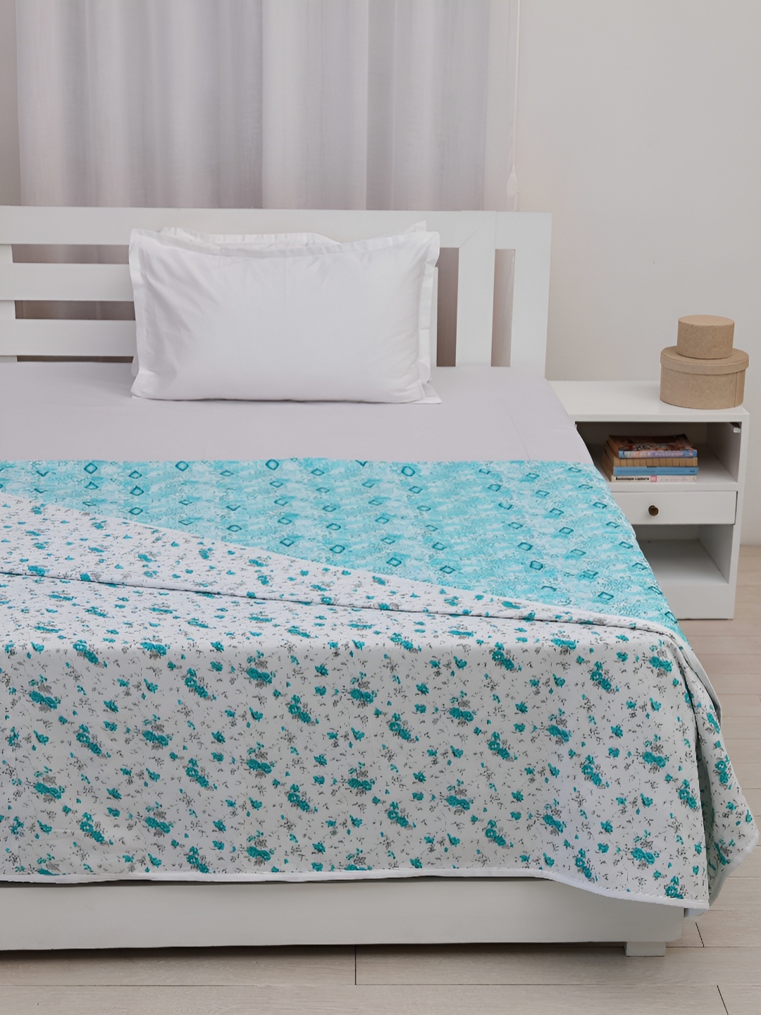 

Ariana Blue & White Floral 120 GSM Single Bed Dohar