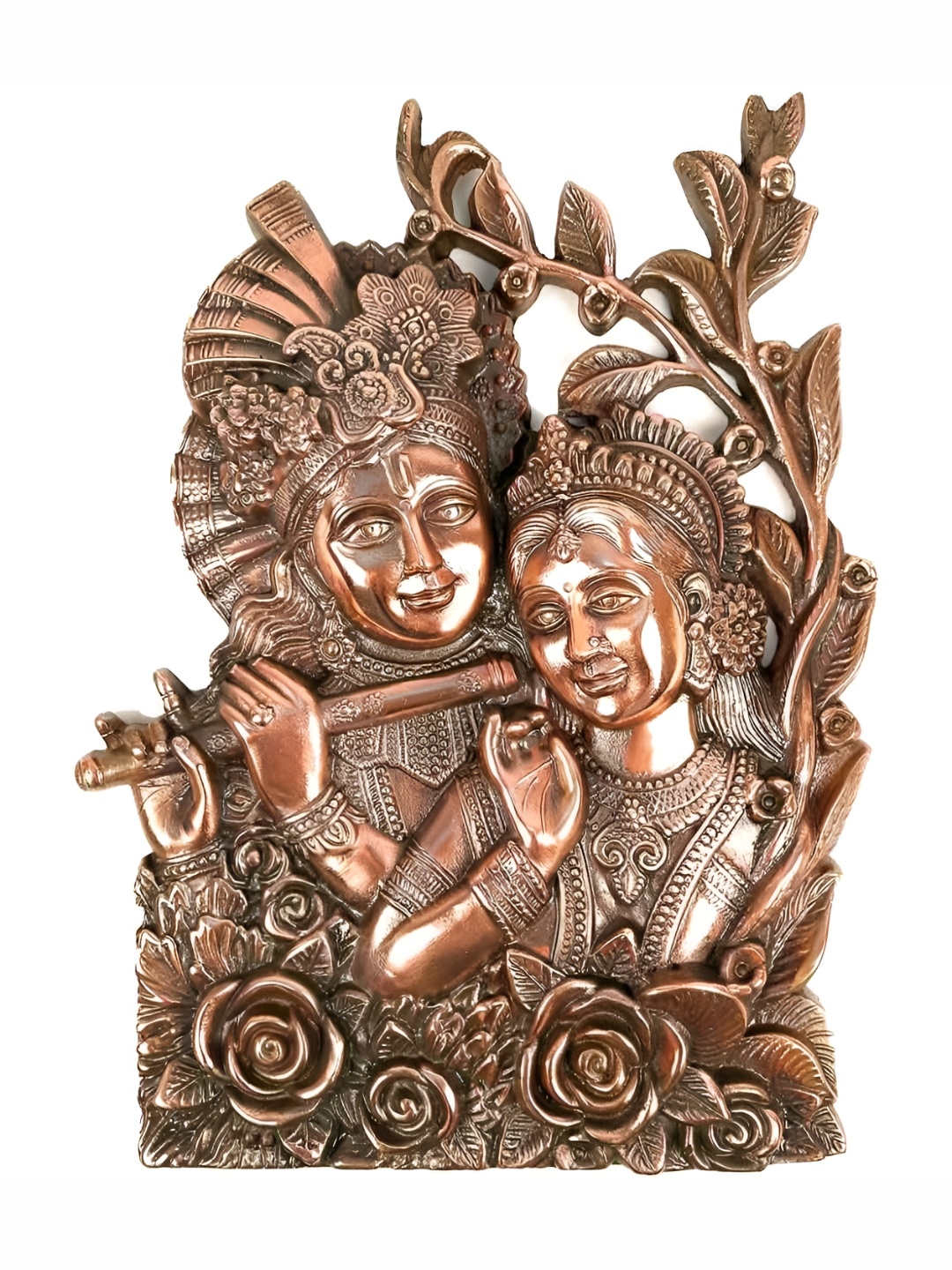 

apka mart Brown Radha Krishna Wall Hangings, Copper