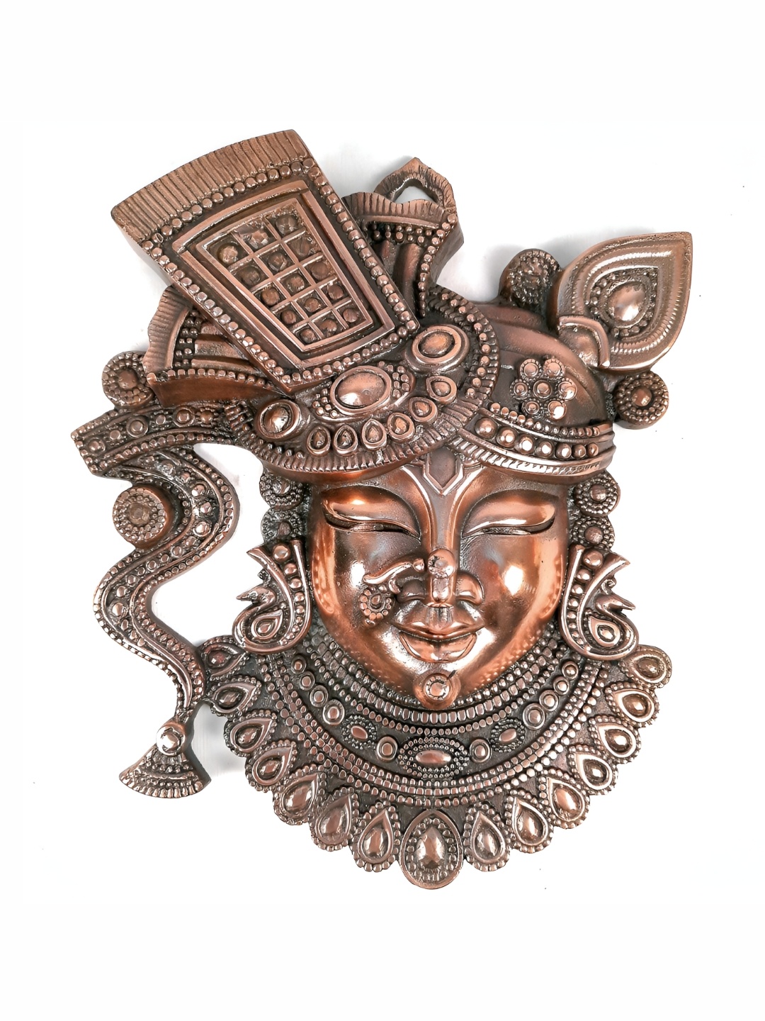 

apka mart Brown Krishna Shrinathji Wall Hanging, Copper