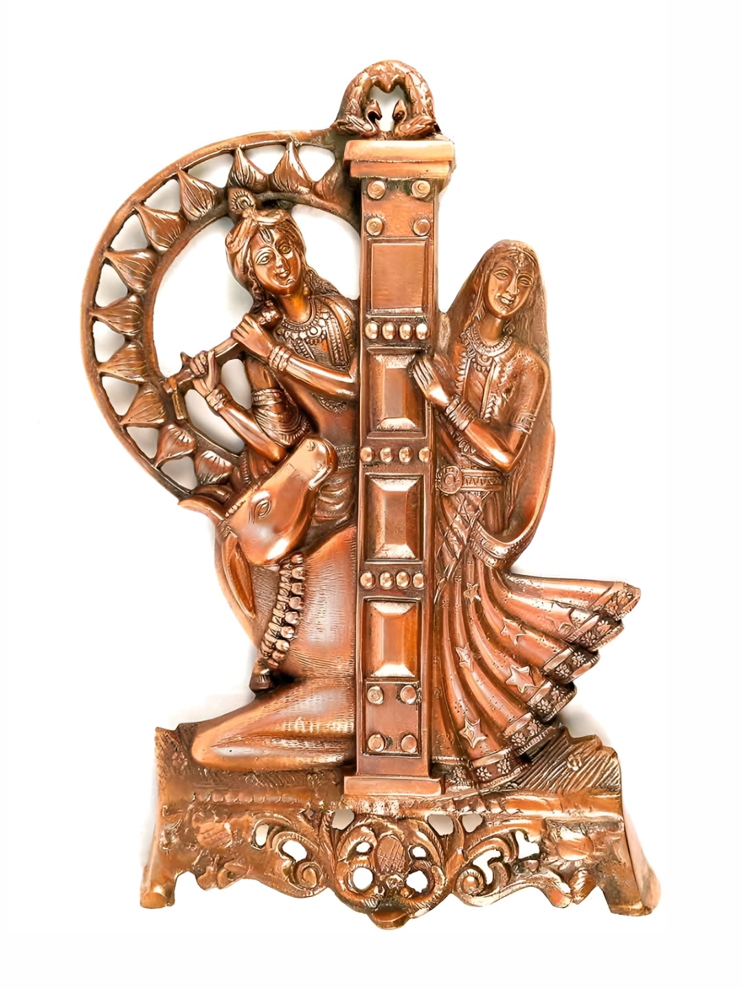 

apka mart Brown Radha Krishna Wall Hangings, Copper
