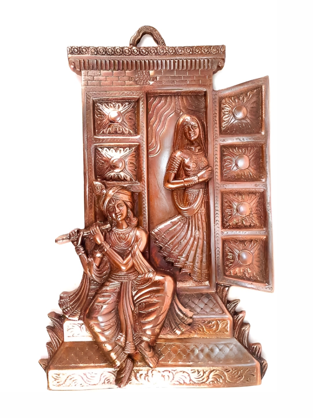 

apka mart Brown Radha Krishna Wall Hangings, Copper