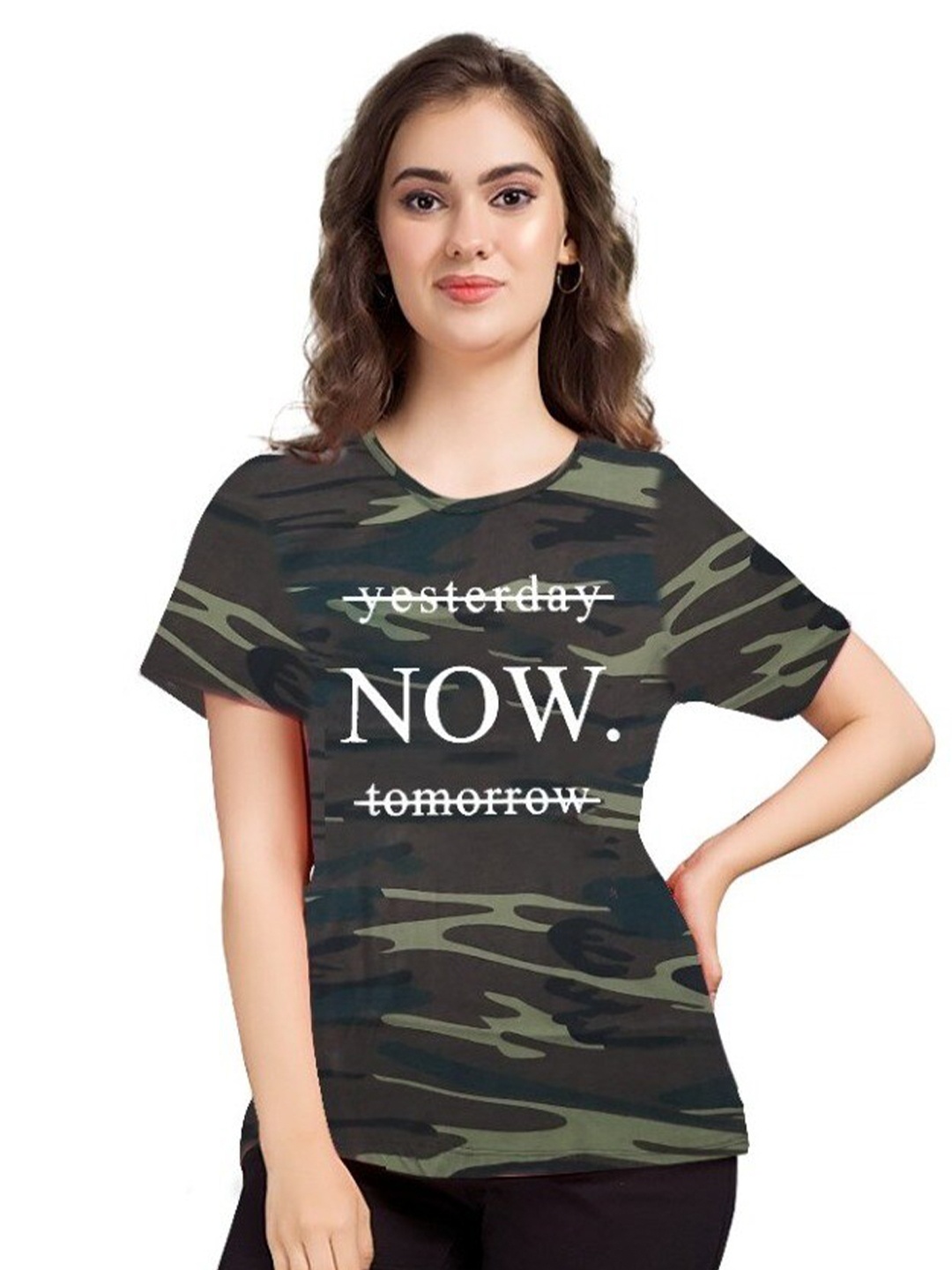 

BAESD Camouflage Printed Pure Cotton T-shirt, Green