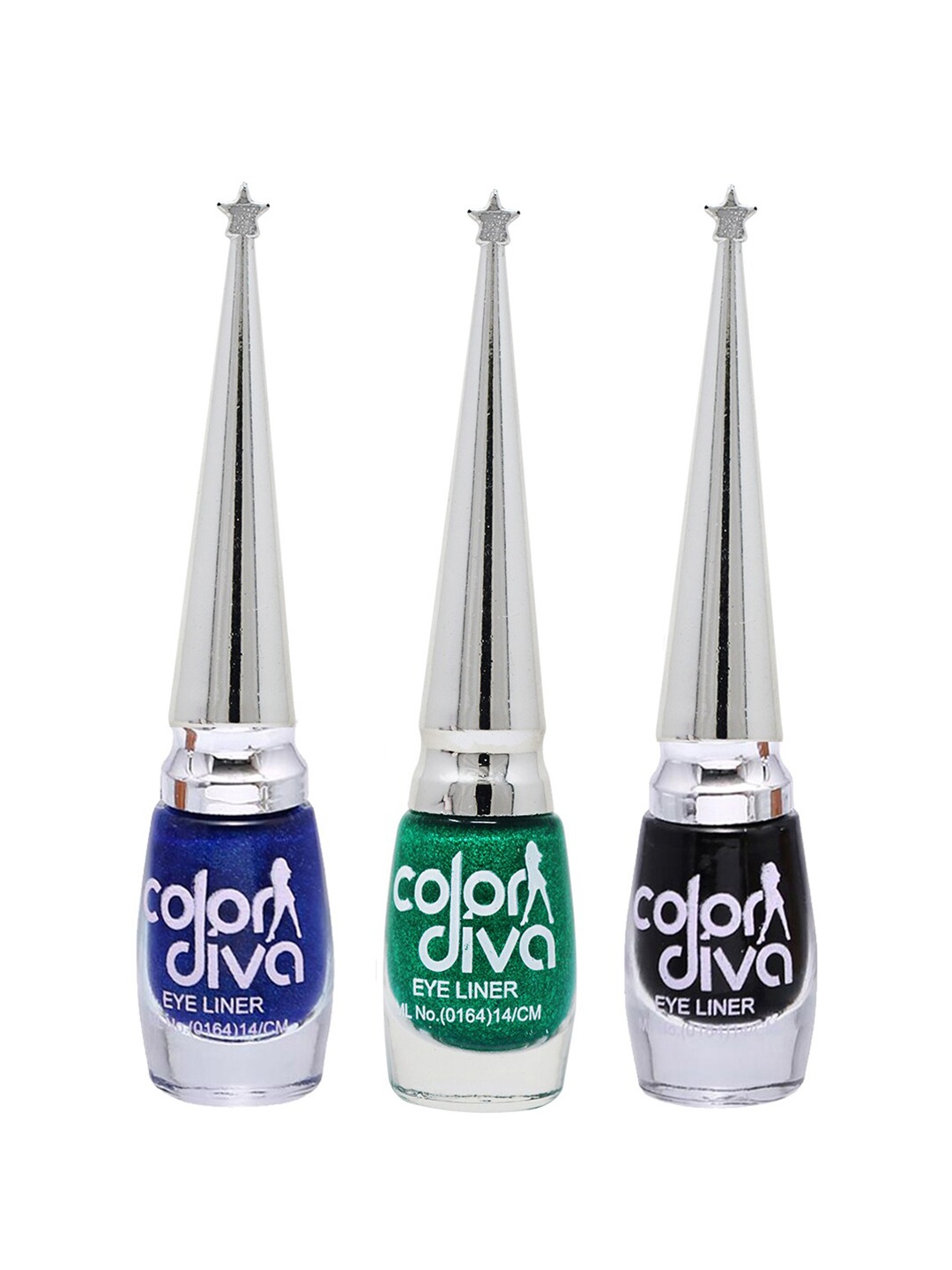

Adbeni Color Diva 3-Pcs Long Lasting Eyeliner-6ml Each-Blue-Green-Black, Multi