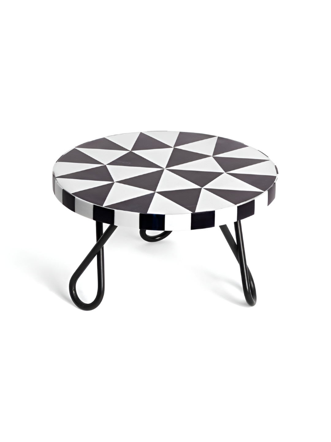 

CASA DECOR White & Black Resin Retro Cake Stand
