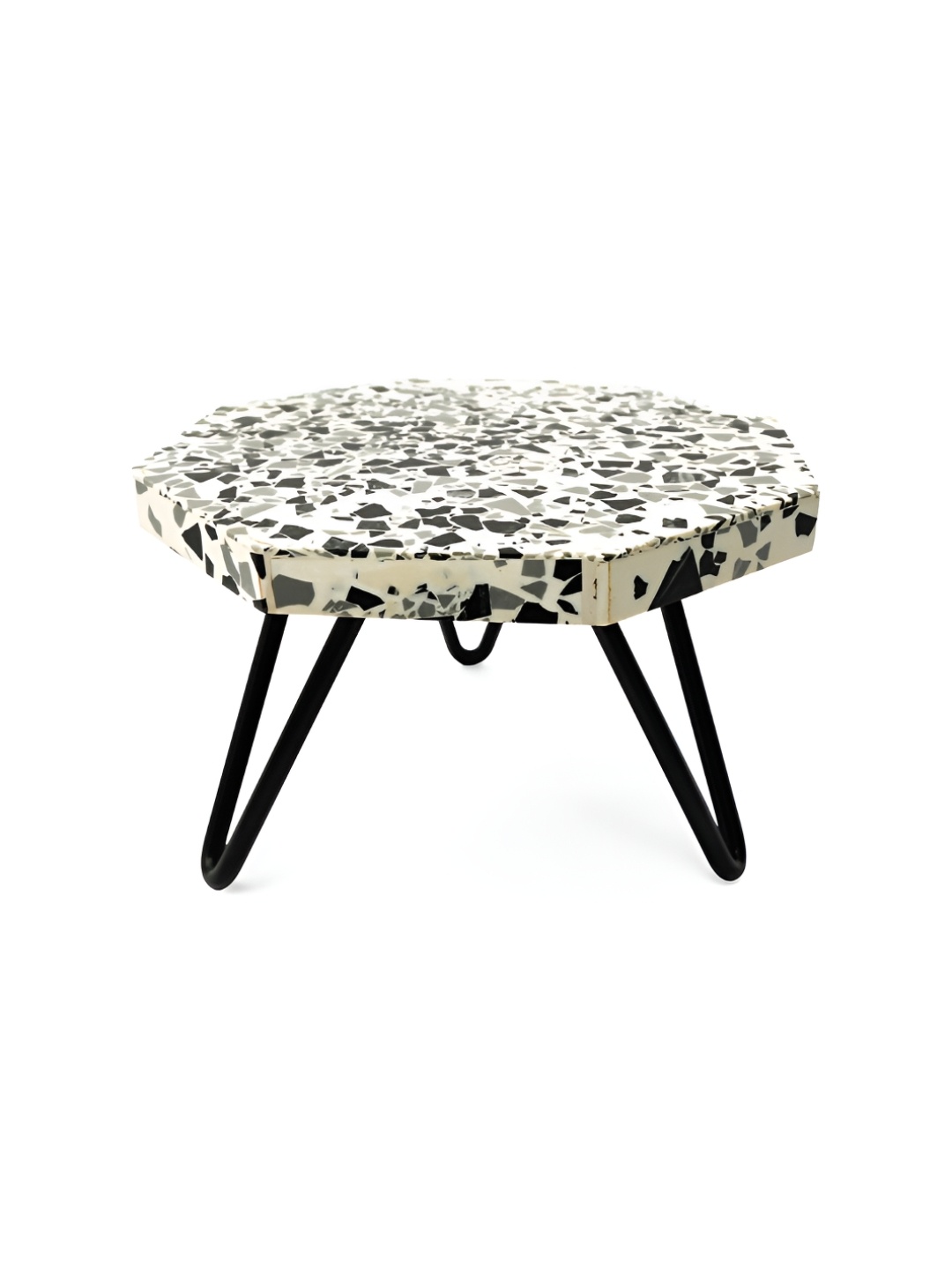 

CASA DECOR Speckled White & Black Abstract Printed Resin Cake Stand