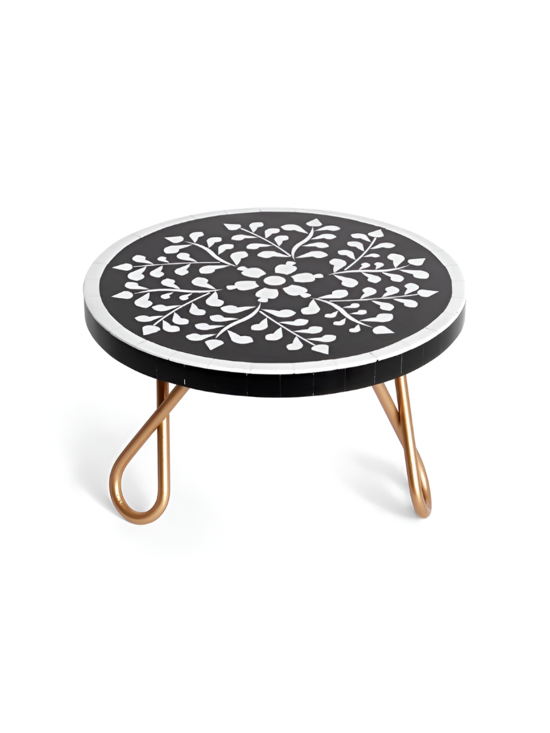 

CASA DECOR White & Black Resin Easy to Clean Cake Stand