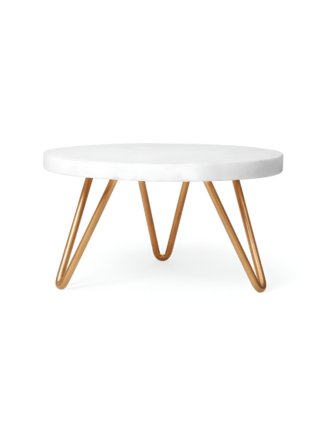 

CASA DECOR Vanilla Dream Gold-Toned & White Stoneware Cake Stand