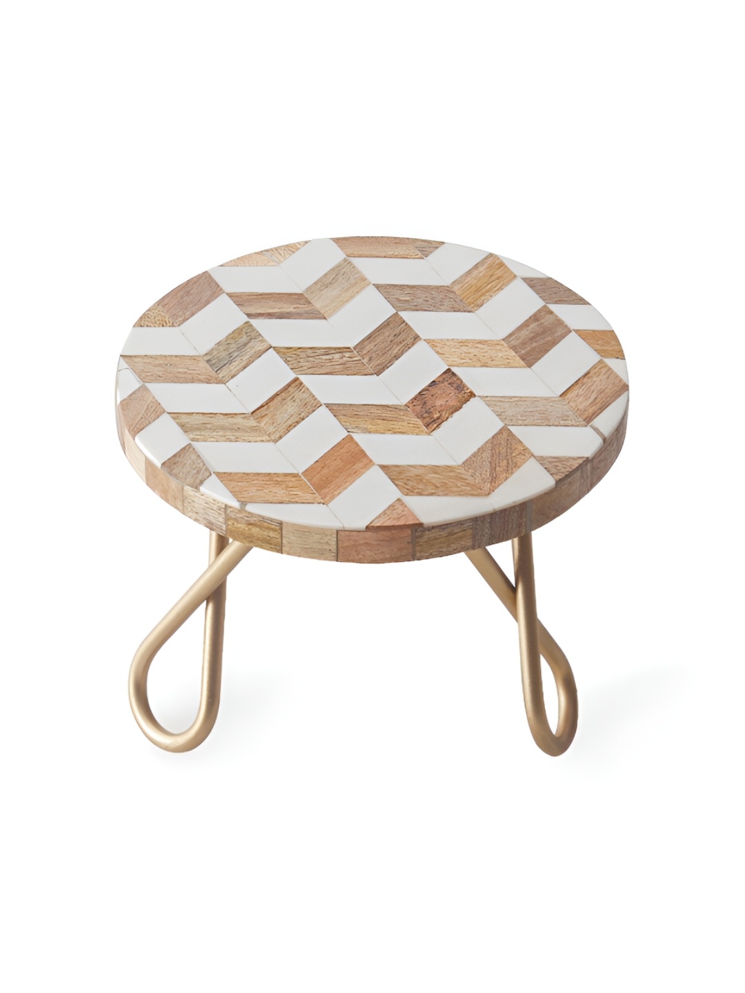 

CASA DECOR Brown & White Easy to Clean Cake Stand