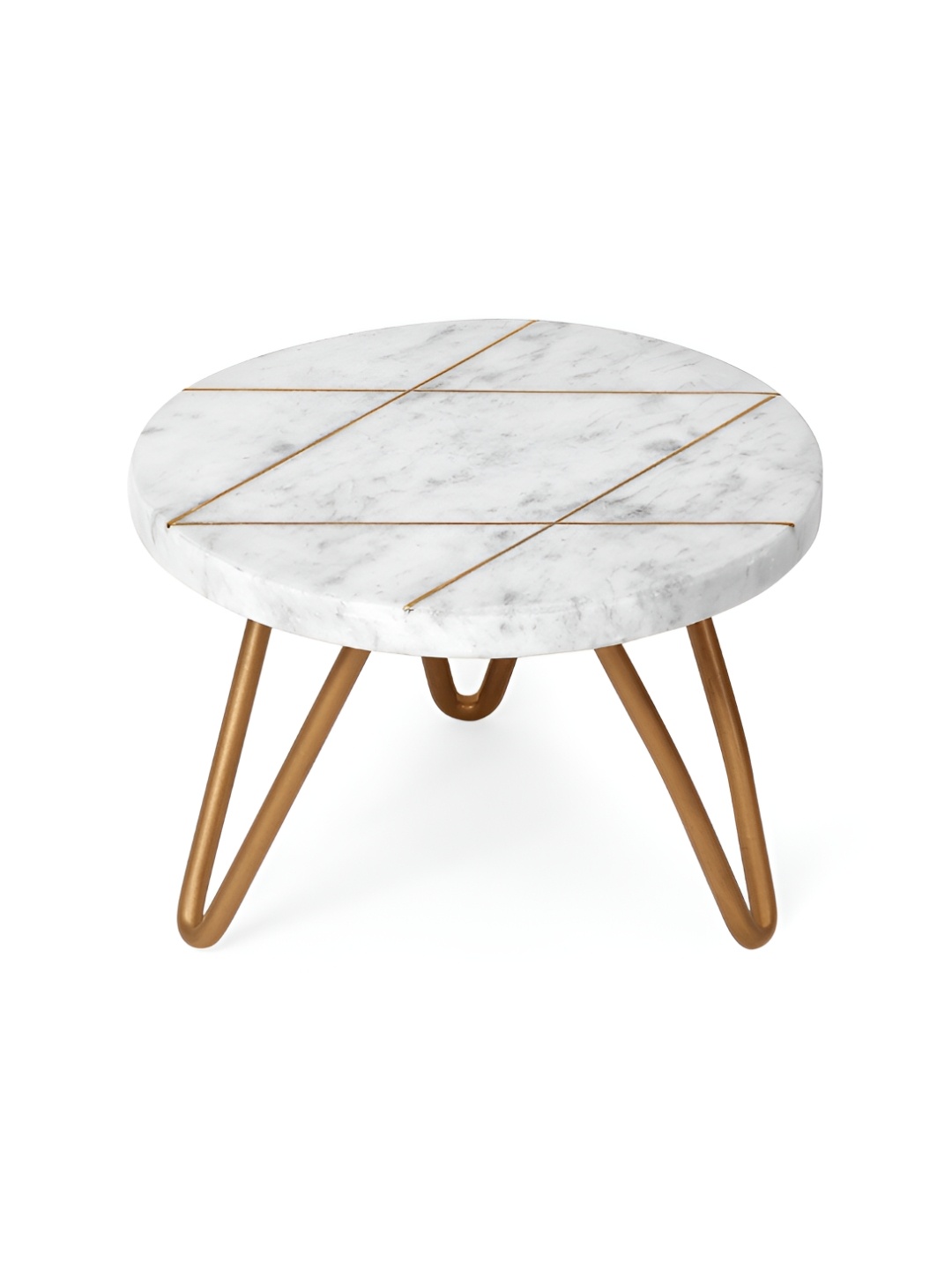 

CASA DECOR Gold-Toned & White Marble Easy to Clean Sweet Love Cake Stand