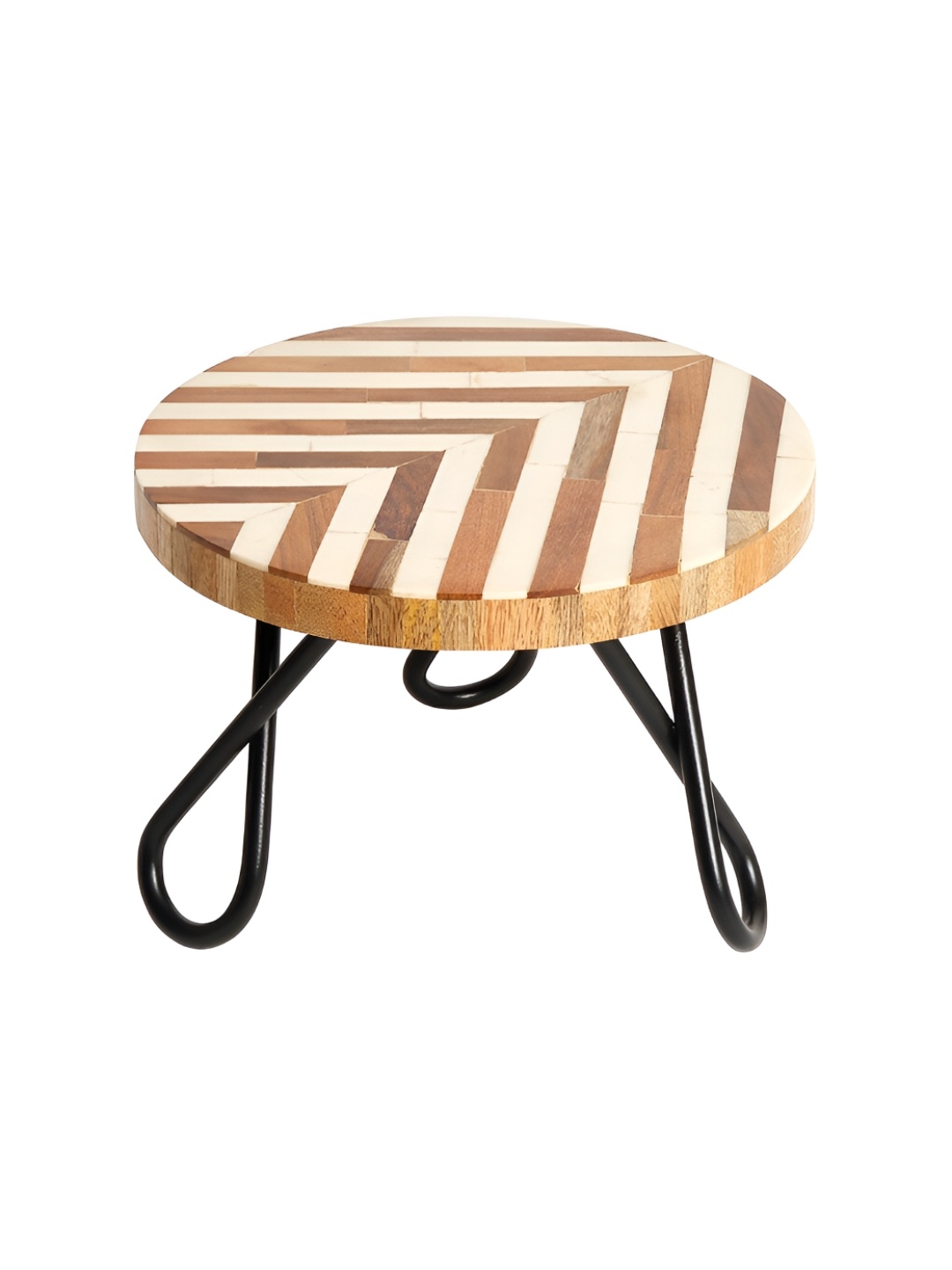 

CASA DECOR Brown & Cream Easy to Clean Sweet Spot Wooden Cake Stand
