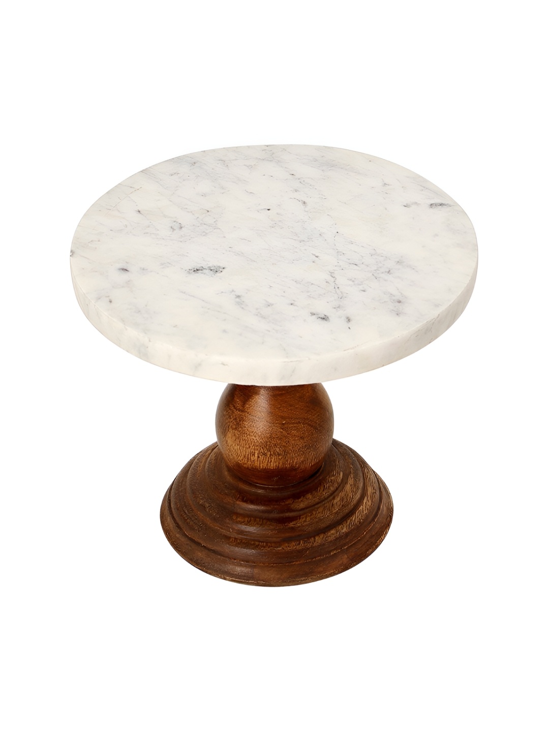 

CASA DECOR Brown & White Marble Easy to Clean Moonpie Cake Stand
