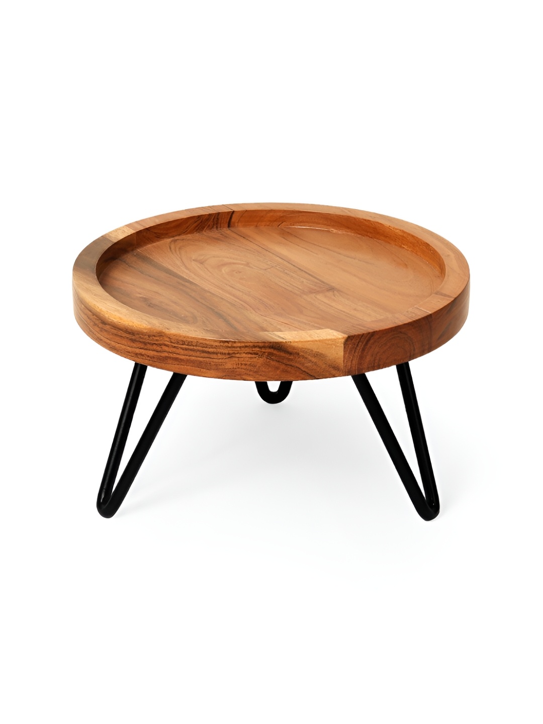 CASA DECOR Black & Brown Wooden Easy to Clean The Country Caramel Cake Stand