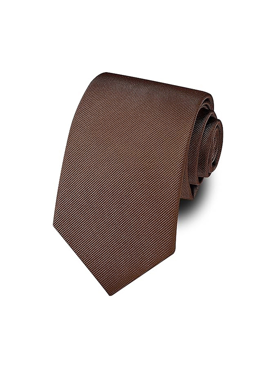 

KAEZRI Men Woven Design Skinny Tie, Brown