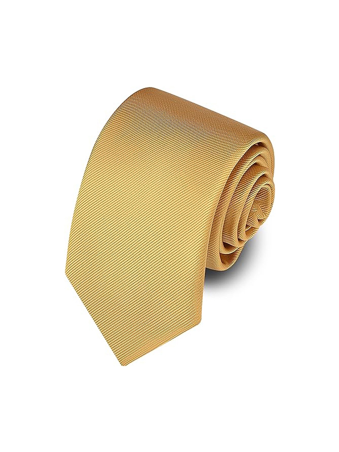 

KAEZRI Men Woven Design Skinny Tie, Gold