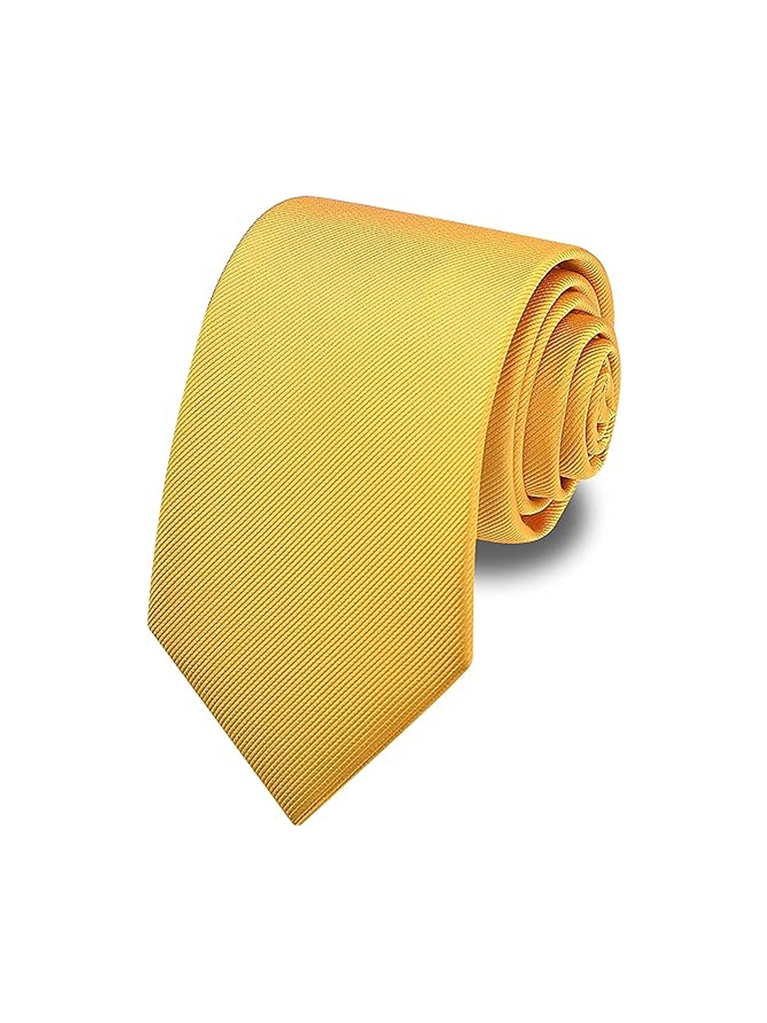 

KAEZRI Men Woven Design Skinny Tie, Yellow