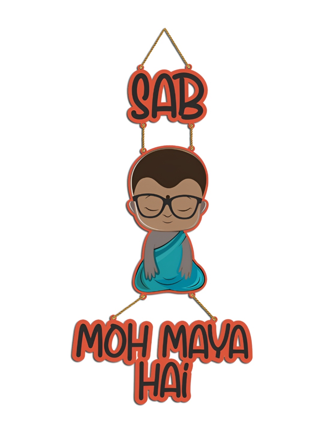 

Home Delight Red Sab Moh Maya Hai Wooden Wall Hanging