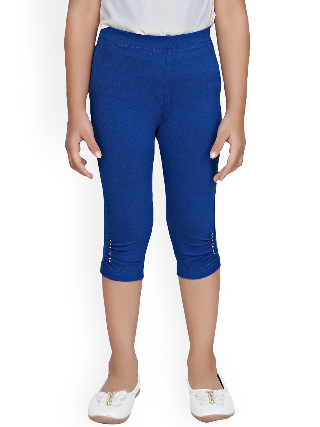 

Tiny Girl Girls Three-fourth Length Cotton Leggings, Blue