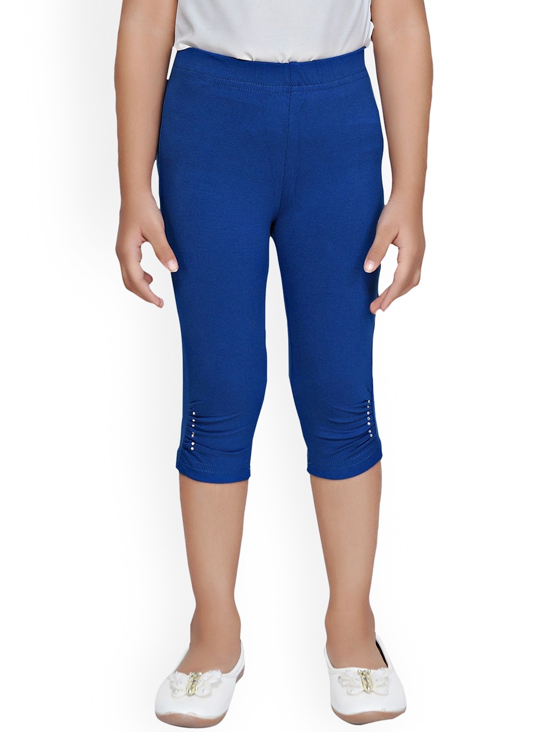

Tiny Girl Girls Three-fourth Length Cotton Leggings, Blue