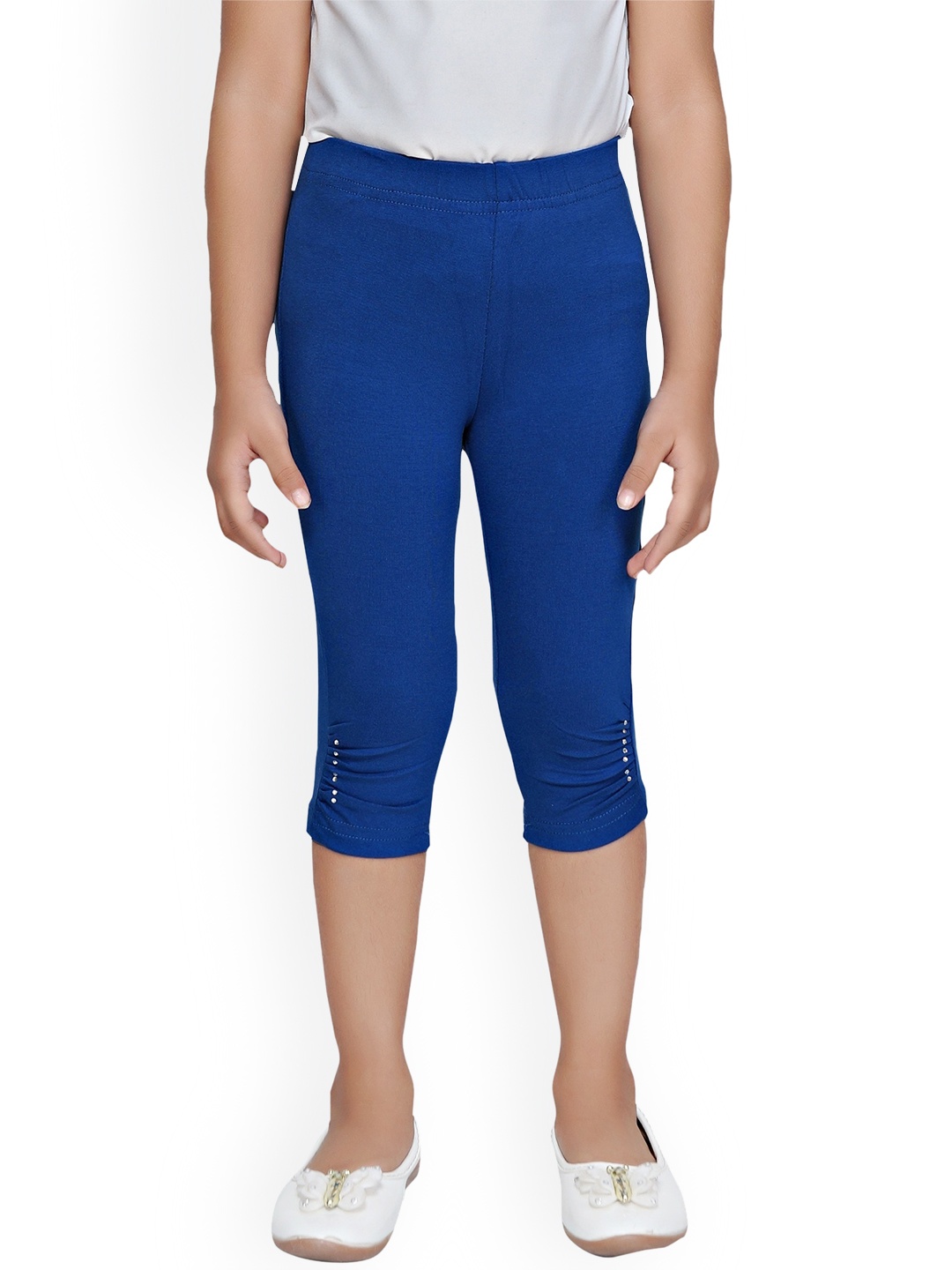 

Tiny Girl Girls Three-fourth Length Cotton Leggings, Blue