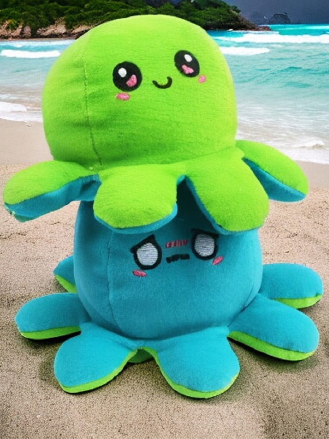 

CareDone Microfibre Cotton Reversible Octopus Soft Toy, Green