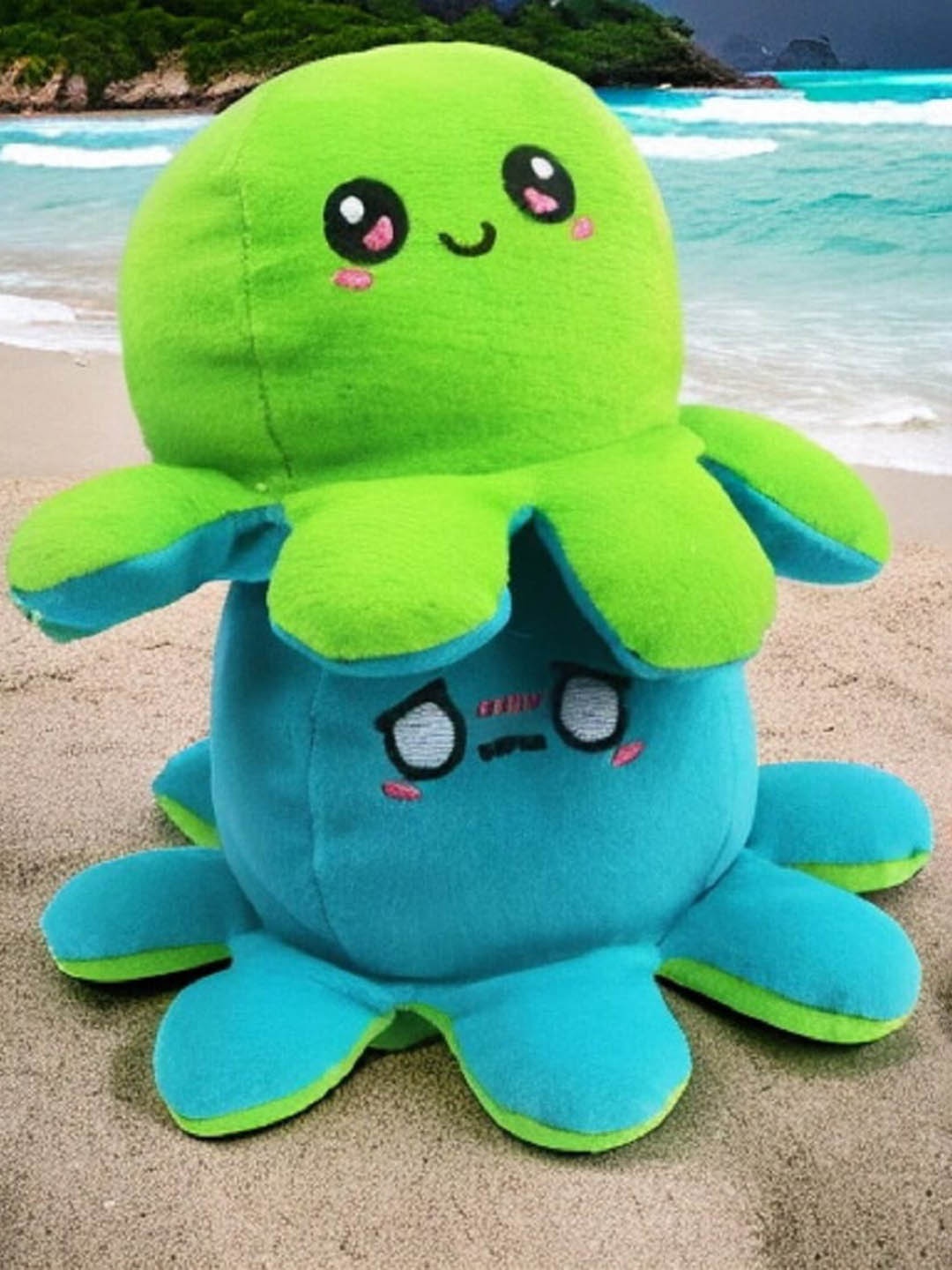 

CareDone Microfibre Cotton Reversible Octopus Soft Toy, Green