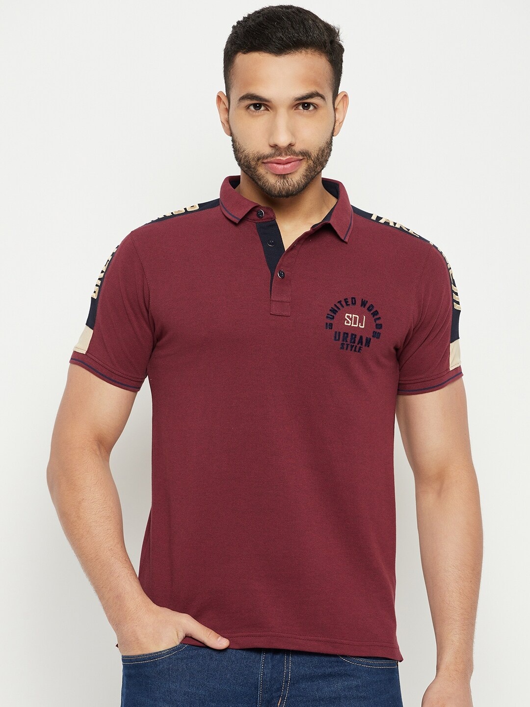 

Duke Polo Collar Cotton Slim Fit T-shirt, Maroon
