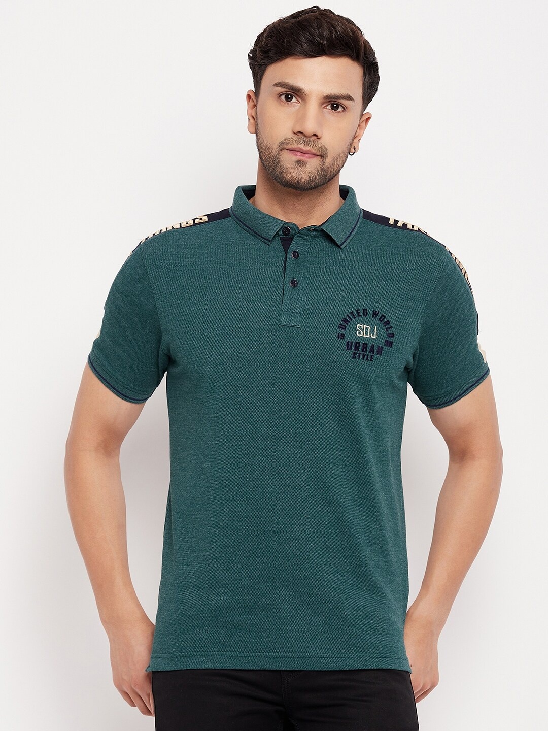 

Duke Polo Collar Slim Fit Cotton T-shirt, Teal