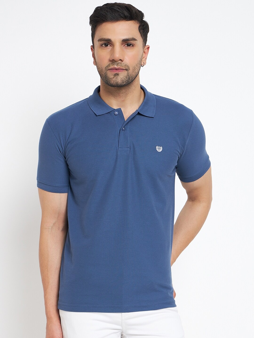 

Duke Polo Collar Slim Fit Cotton T-shirt, Blue