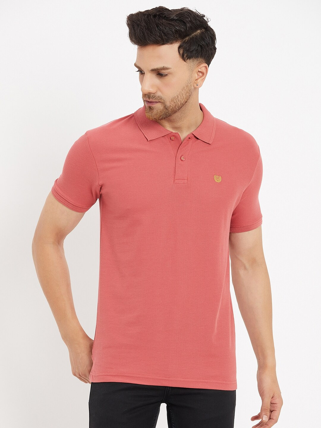 

Duke Polo Collar Slim Fit Cotton T-shirt, Red