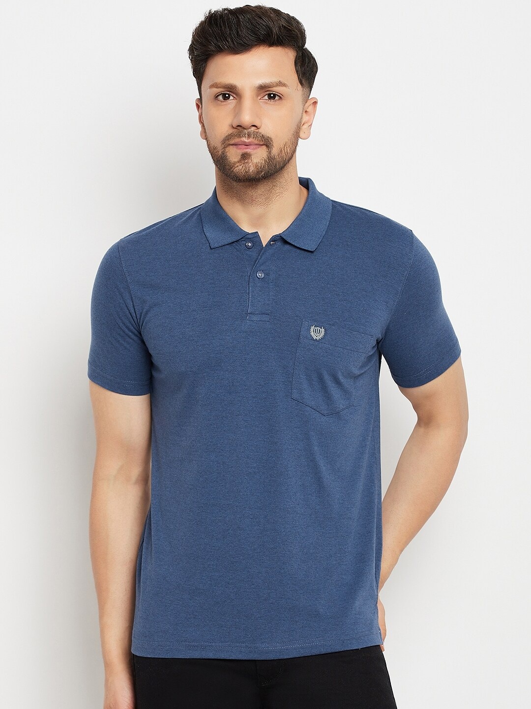 

Duke Polo Collar Cotton Regular Fit T-shirt, Blue